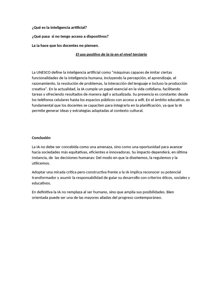 Impacto de la Inteligencia Artificial en Educación | PDF