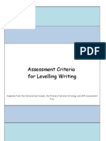 Assessment Criteria For Levelling Writing