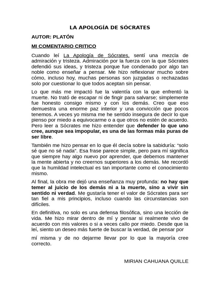 La Apología de Sócrates | PDF