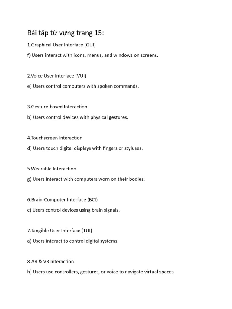 User Interface Interaction Types | PDF