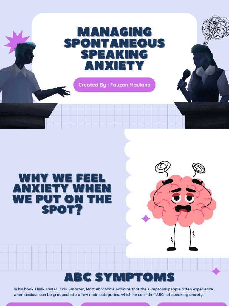ManagIng Spontaneous Speaking AnxIety (1) | PDF
