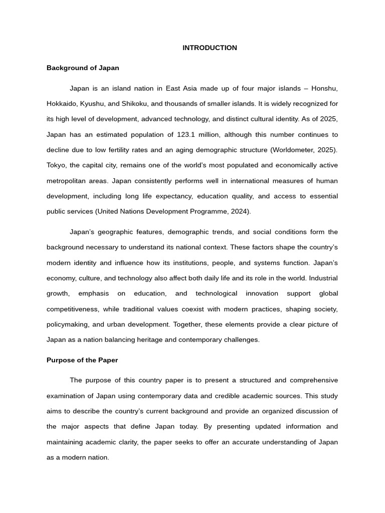 Japan Country Paper Not Final | PDF