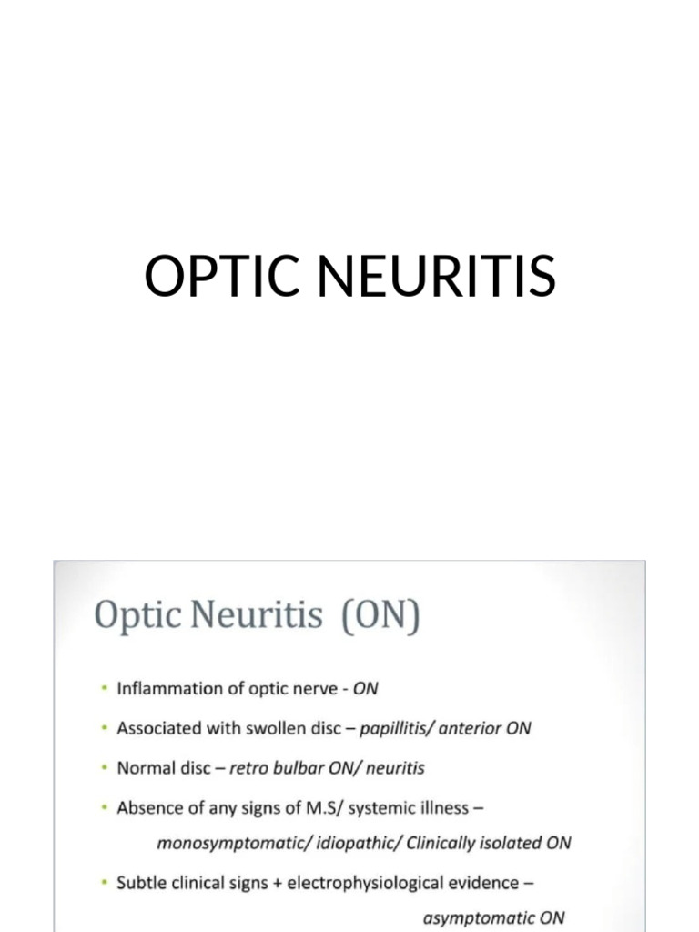 Optic Neuritis | PDF