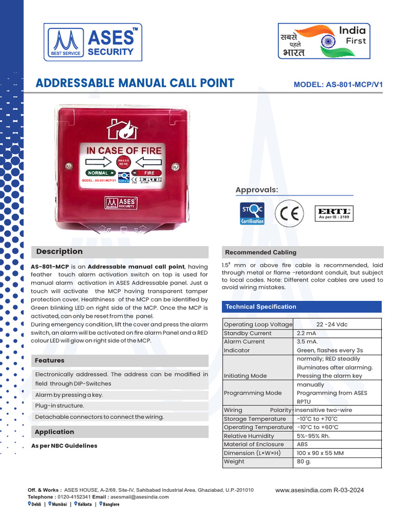 Manual Call Point-V1 | PDF | Electrical Wiring | Electrical Engineering