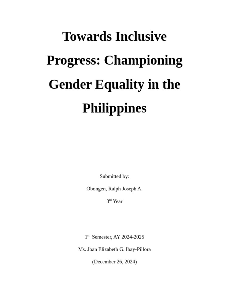 Final Paper | PDF | Gender Equality | Gender Studies