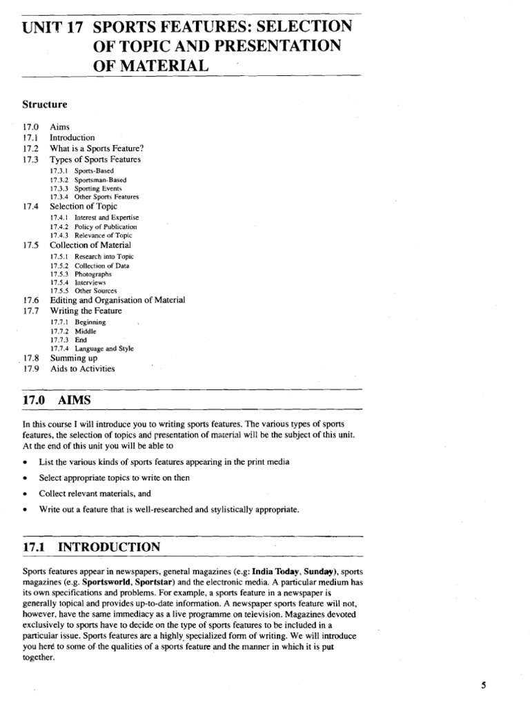 Writing Engaging Sports Features | PDF | Sports | Newspapers