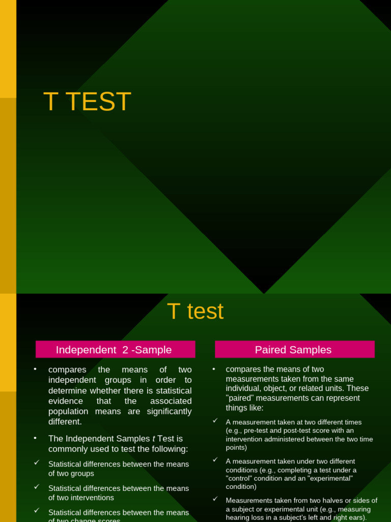 T Test | PDF | Student's T Test | Scientific Method