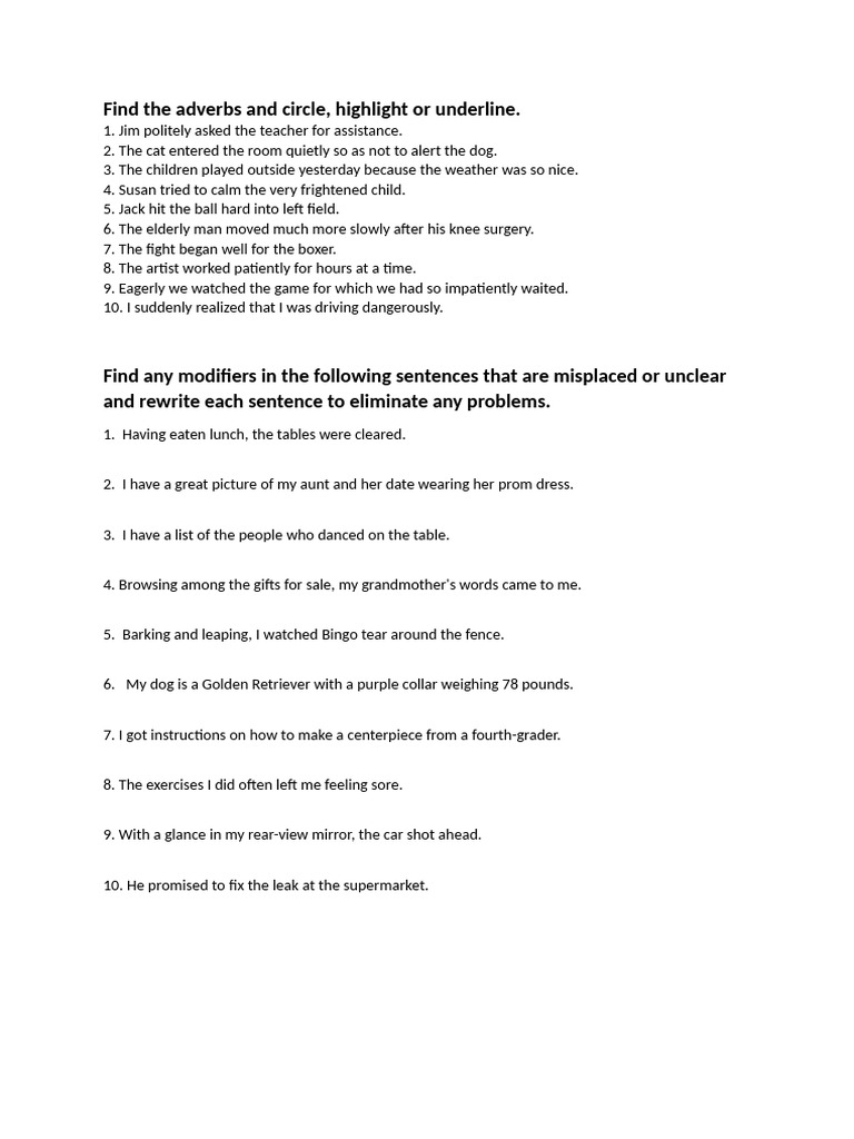 Adverbs and Modifiers | PDF