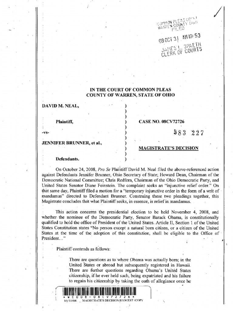 Neal V Brunner - MAGISTRATE'S DECISION - (Ohio Ct. Com. Pl. Wood Cty ...