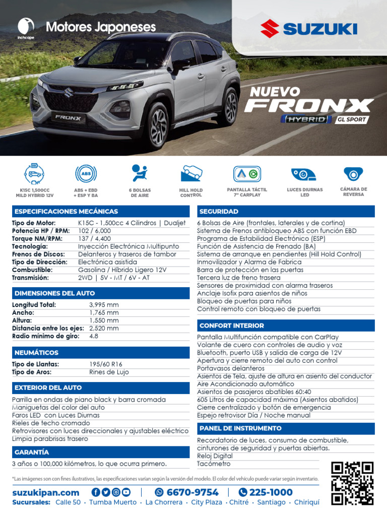 Especificaciones del Suzuki GL Sport 2023 | PDF | Sistema de freno ...