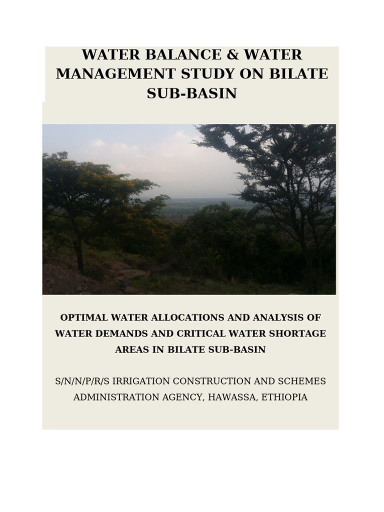 Water Management Study in Bilate Sub-Basin | PDF | Water Resources ...