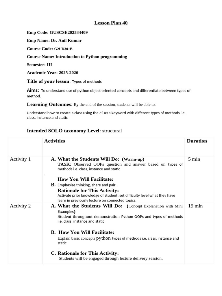 Python Methods: Class, Instance, Static | PDF