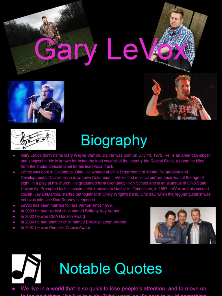 Gary LeVox: Rascal Flatts Lead Singer | PDF