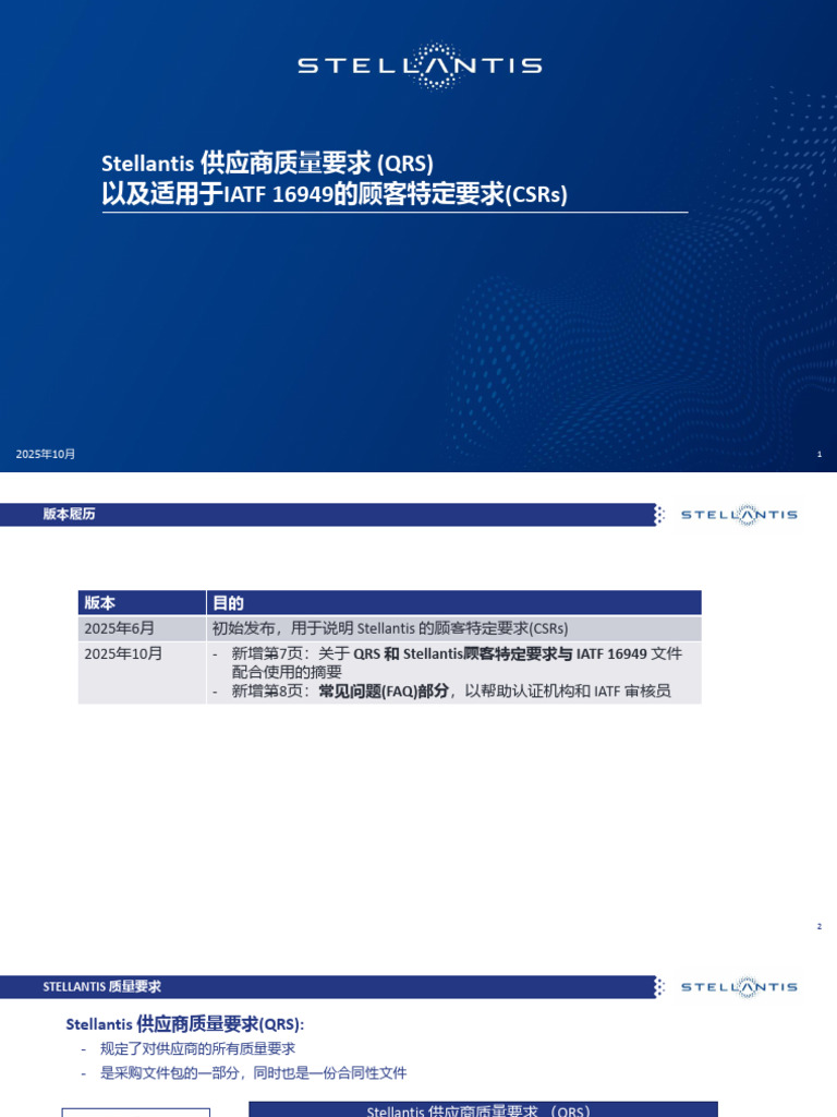 Stellantis CSRs Summary Oct 2025-CN | PDF