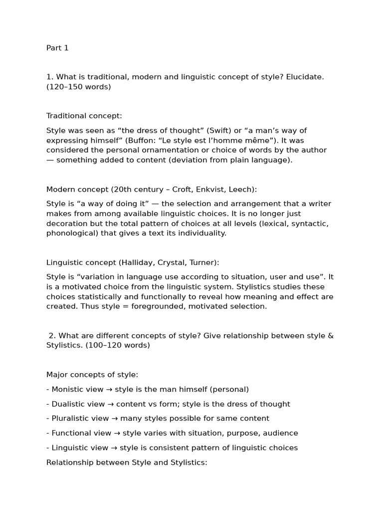 Stylistics 1 | PDF