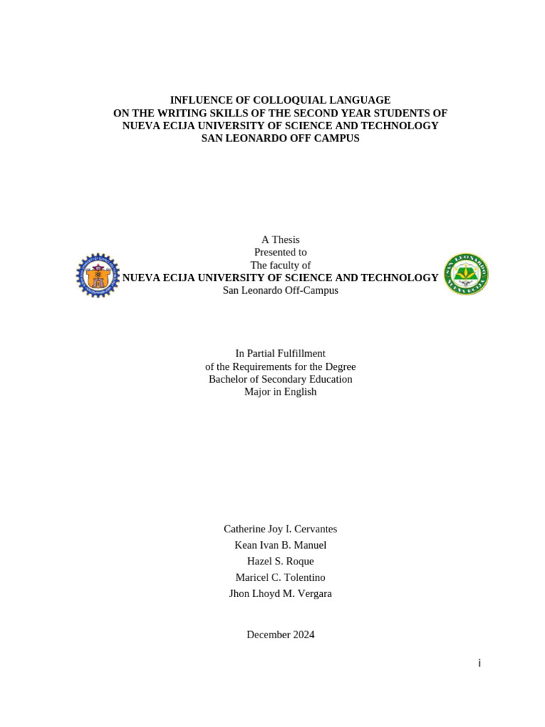 Colloquial Language's Impact on Writing Skills | PDF | Linguistics ...