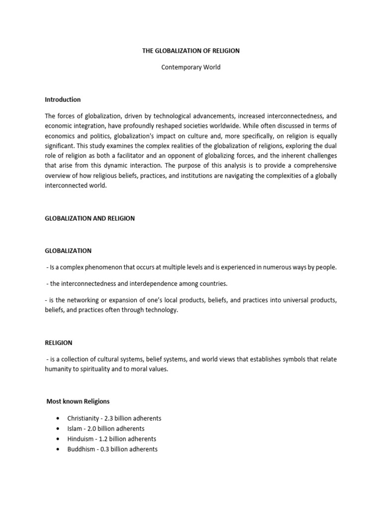 THE GLOBALIZATI WPS Office | PDF | Globalization | Religious Pluralism