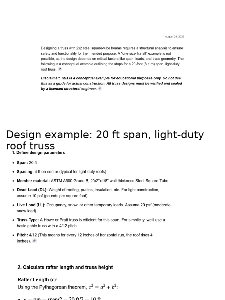 Design of Truss Example | PDF