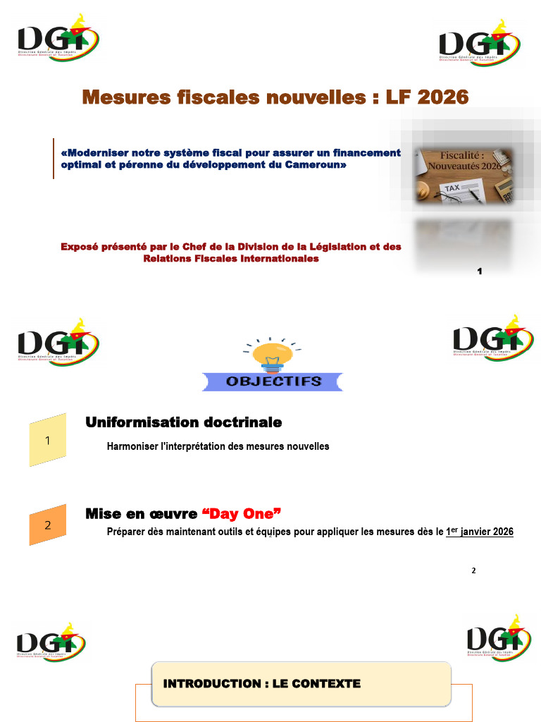 Mesures fiscales LF 2026 pour le Cameroun | PDF | Impôts | Impôt sur le ...