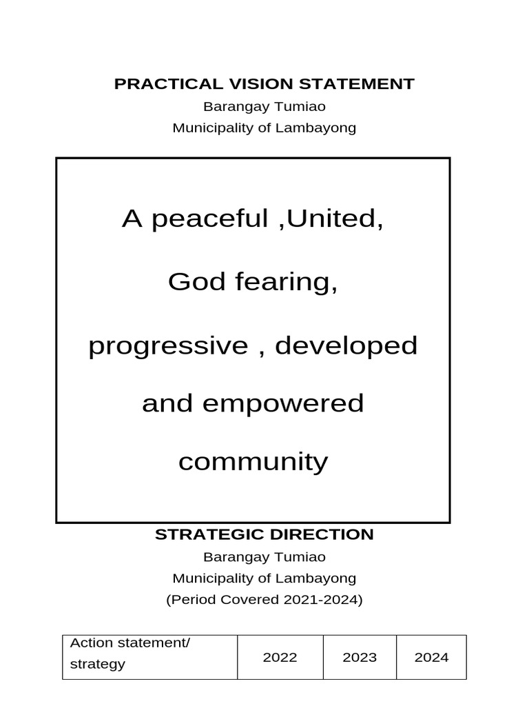 Practical Vision Statement | PDF | Economies