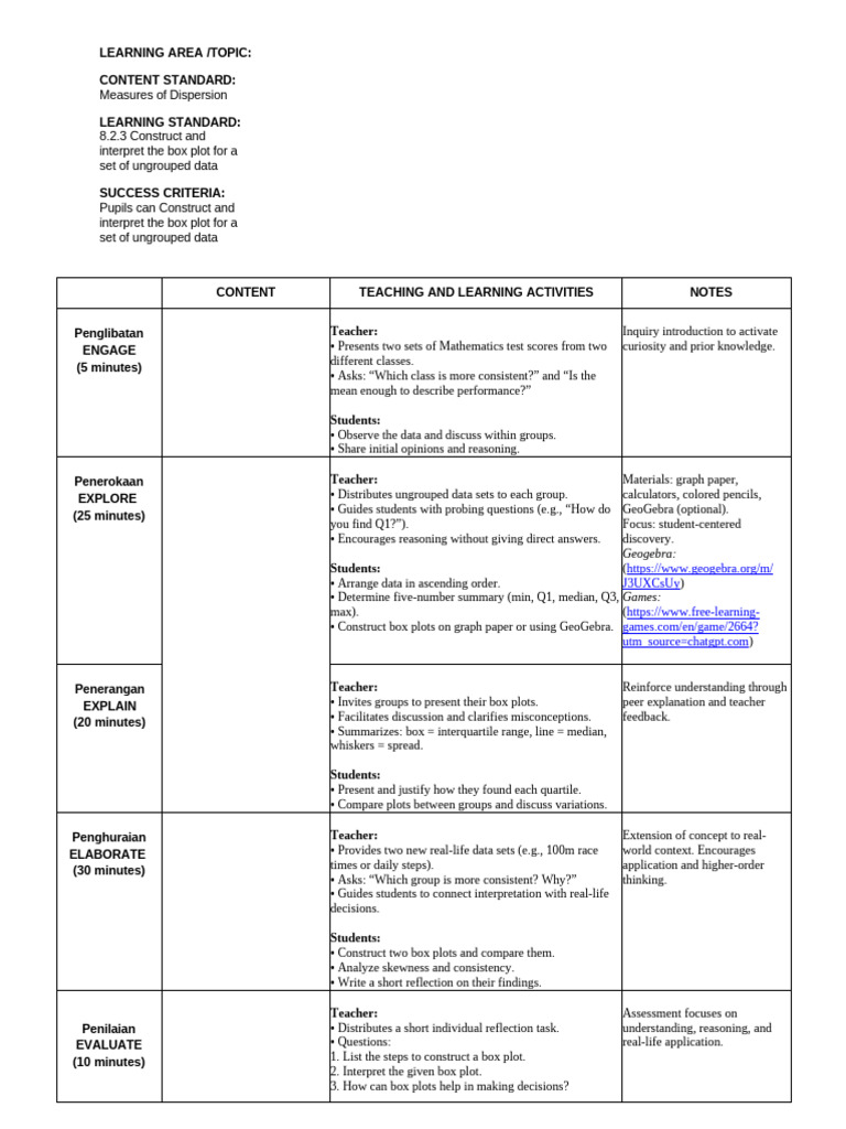 Constructing Box Plots for Data Analysis | PDF | Descriptive Statistics ...