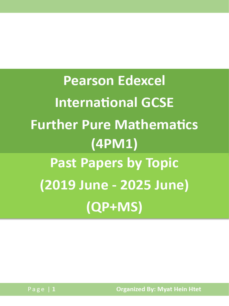 Edexcel IGCSE Further Pure Maths Papers | PDF | Trigonometric Functions ...