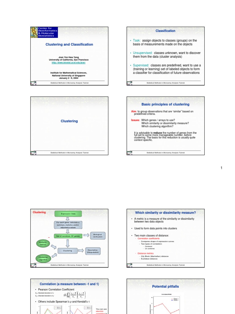 Microarray Analysis: Clustering Methods | PDF