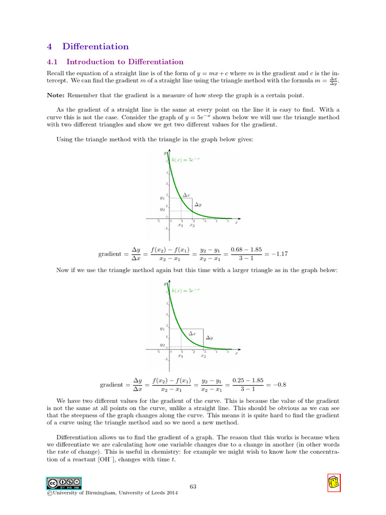 Introduction to Differentiation Basics | PDF | Exponential Function ...