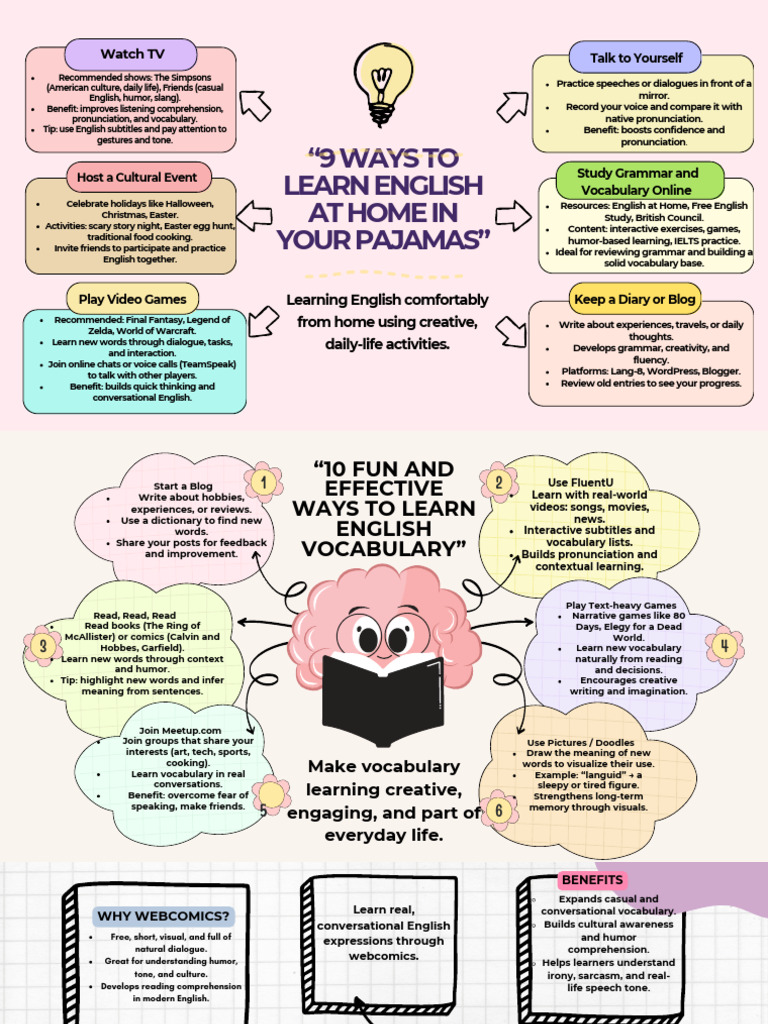 Learn English at Home: 9 Fun Tips | PDF | Vocabulary | English Language
