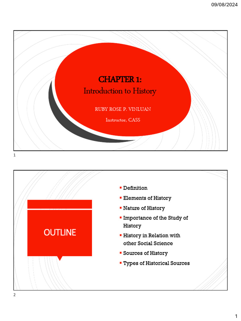 Introduction to History Concepts | PDF | Primary Sources | Social Sciences