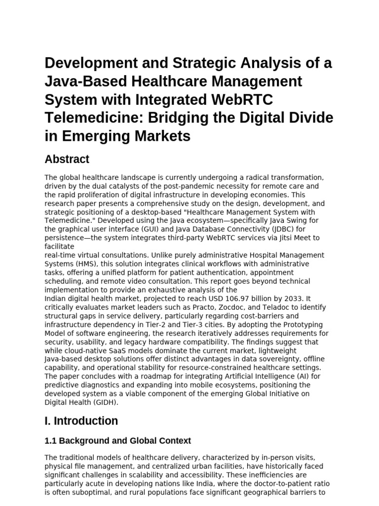 Java Healthcare Management System with Telemedicine | PDF | Software ...