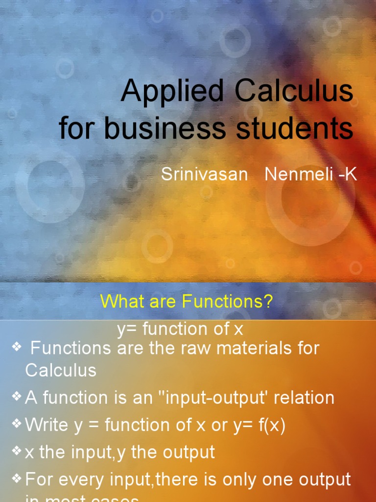 Applied Calculus for Business Students | Exponential Function