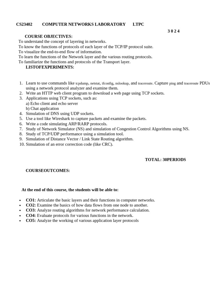 Cn Manual Final 2007 Final 2 | PDF | Computer Network | Transmission ...