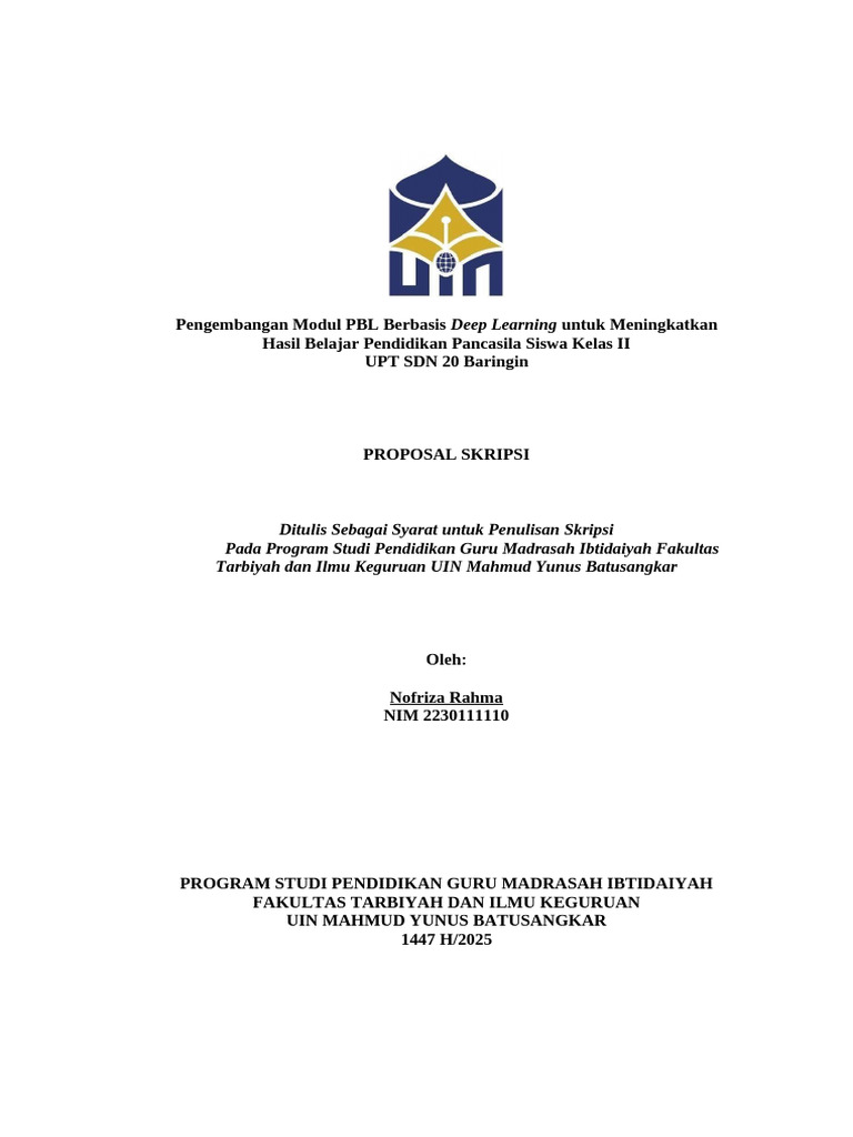 Modul PBL Deep Learning untuk Pancasila | PDF
