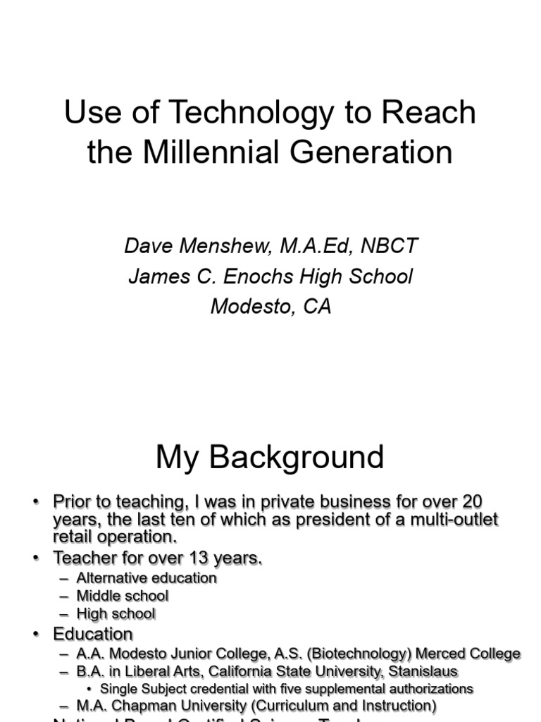 Use of Technology to Reach the Millennial Generation | PDF | Microsoft ...