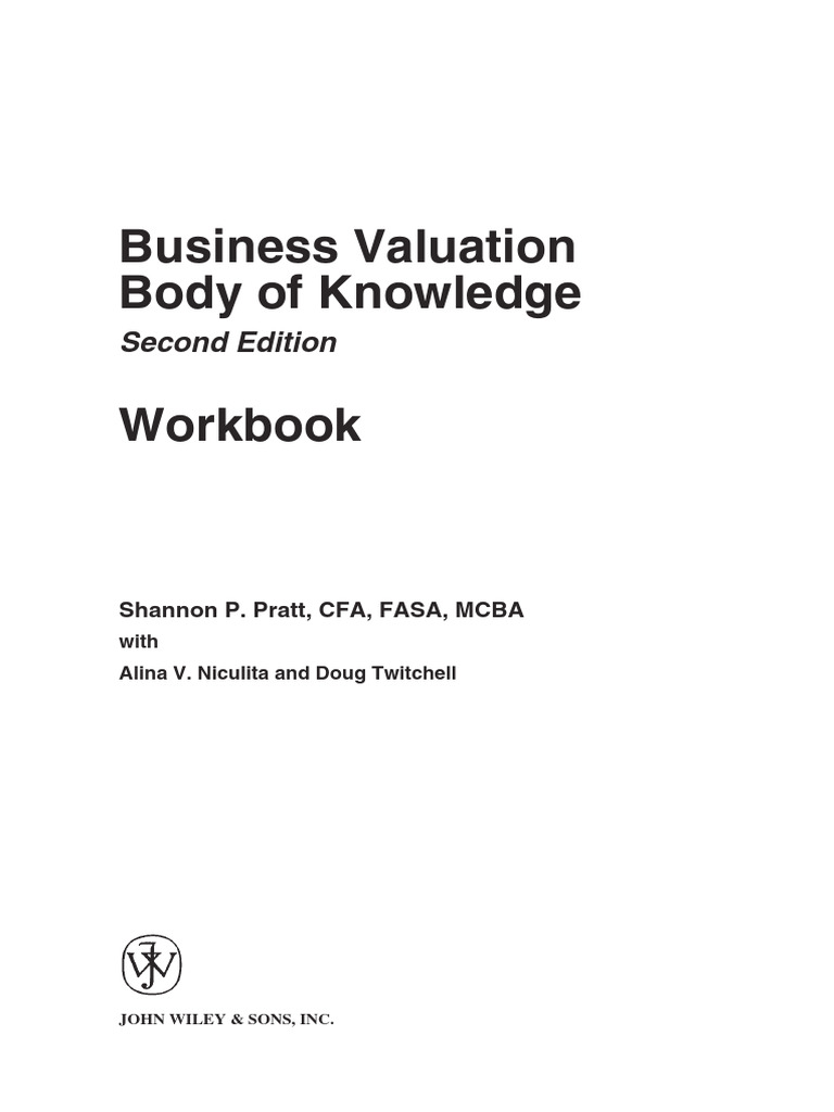 Business Valuation Workbook Guide | PDF | Business Valuation ...