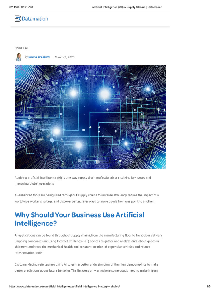 AI Transforming Supply Chain Efficiency | PDF | Artificial Intelligence ...