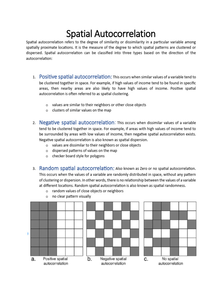 Understanding Spatial Autocorrelation Types | PDF