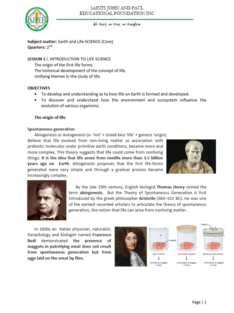 Life Science: Origins and Evolution | PDF | Evolution | Life