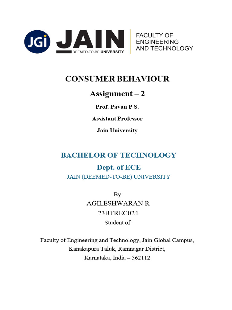 Consumer Behaviour Assignment 2 | PDF | Pricing | Attitude (Psychology)