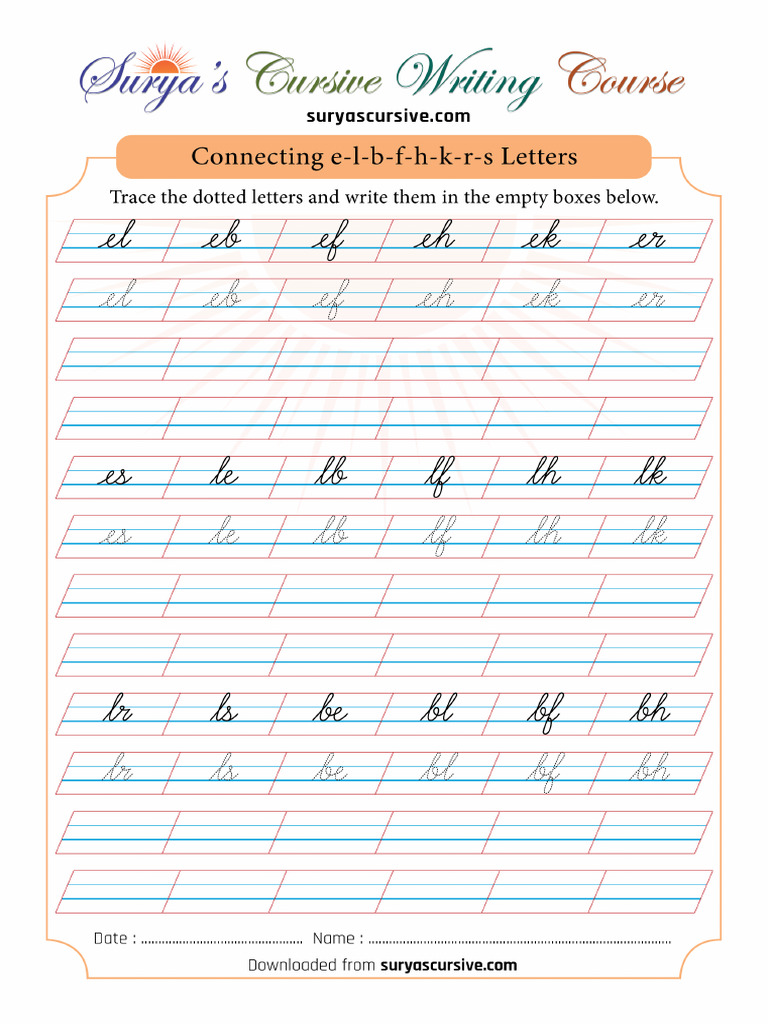 Connecting Letters ELBFHKRS | PDF