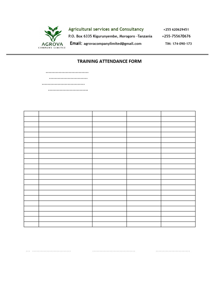 Training Form | PDF