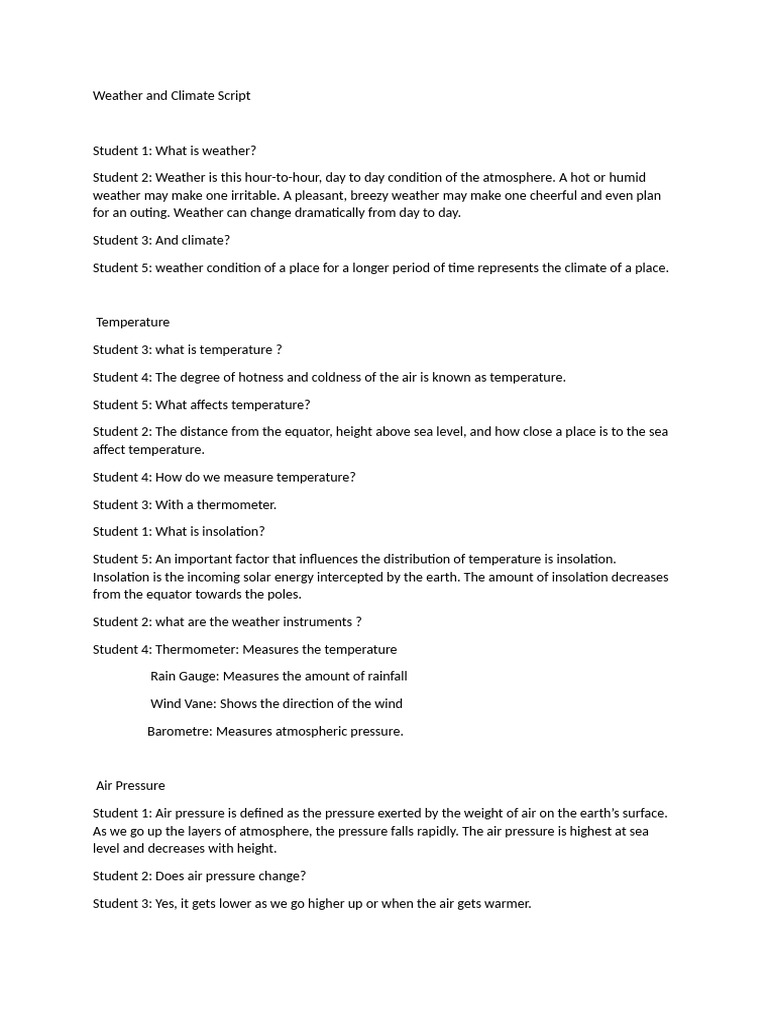Understanding Weather and Climate Basics | PDF