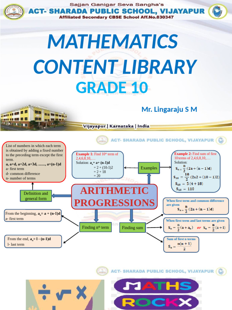 Grade 10 Arithmetic Progressions Guide | PDF