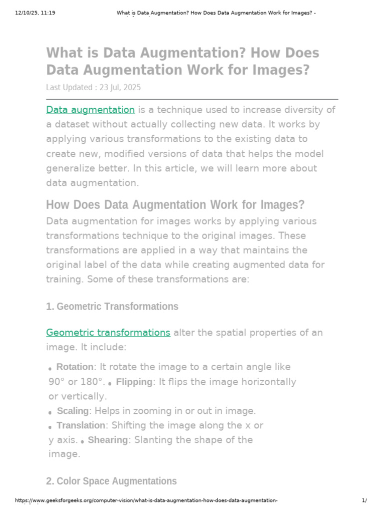 Data Augmentation Techniques for Images | PDF | Computer Vision | Image ...
