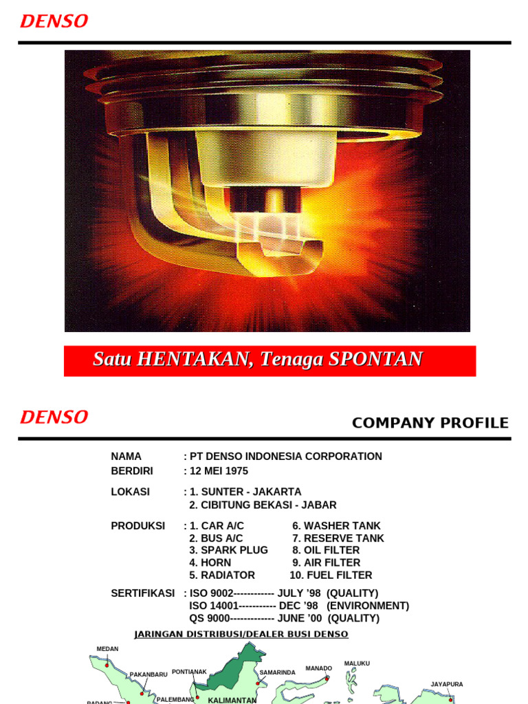 Profil dan Spesifikasi Busi Denso | PDF