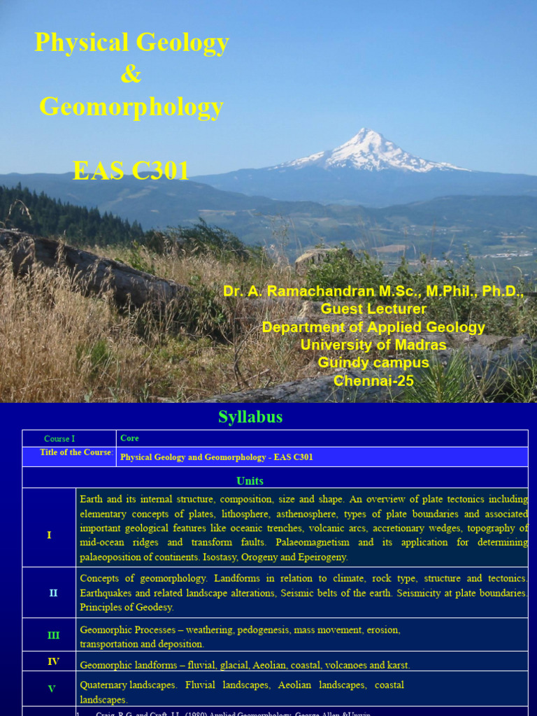 Physical Geology and Geomorphology Course | PDF | Plate Tectonics ...