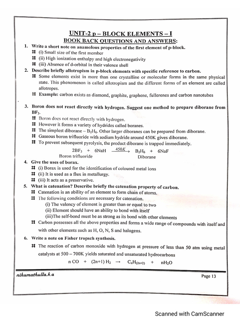 P Block Elements - I | PDF