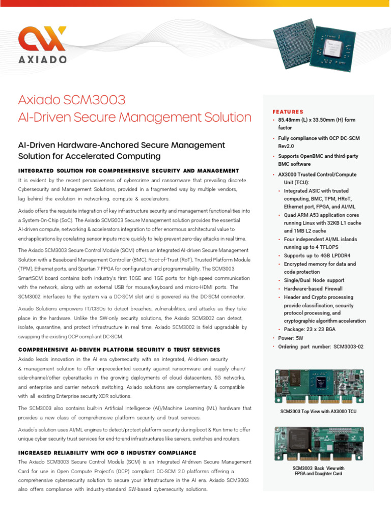 Axiado AI-Driven Secure Management Card Product Brief | PDF | Computer ...