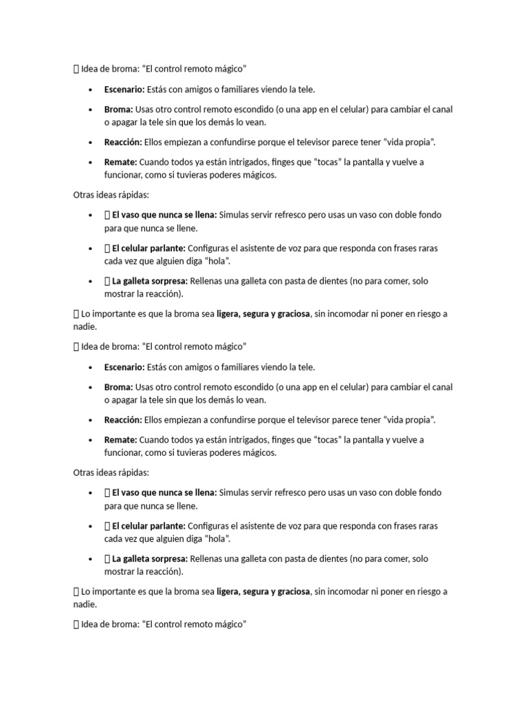 Broma del Control Remoto Mágico | PDF | Control remoto